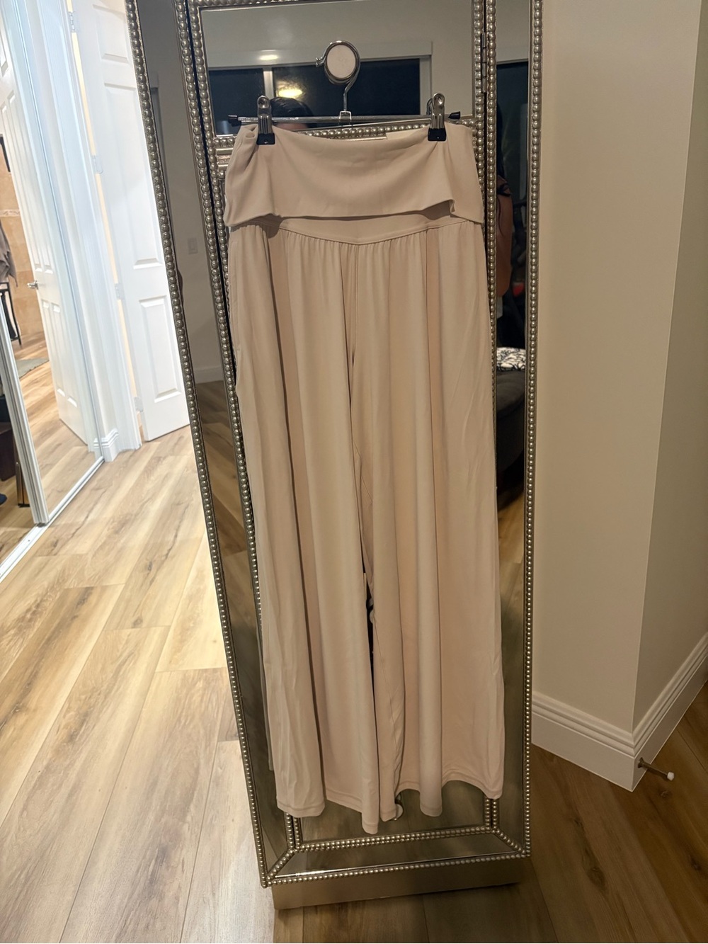 Offline by aerie Womenโs Wide-Leg Fold-Over Waist Pants - Cream
